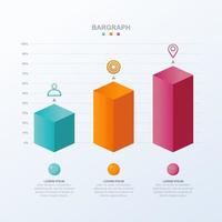 Bar Chart Graph Diagram Statistical Business Infographic Element Template vector