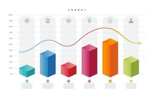 Bar Chart Graph Diagram Statistical Business Infographic Element Template vector