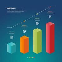 gráfico de barras diagrama de gráfico plantilla de elemento de infografía empresarial estadístico vector