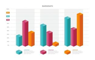 Bar Chart Graph Diagram Statistical Business Infographic Element Template vector