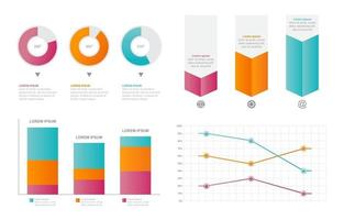 gráfico de barras diagrama de gráfico conjunto de elementos de infografía empresarial estadístico vector