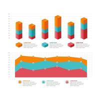 gráfico de barras diagrama de gráfico conjunto de elementos de infografía empresarial estadístico vector