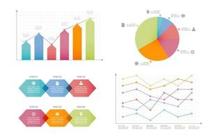 gráfico de barras diagrama de gráfico conjunto de elementos de infografía empresarial estadístico vector