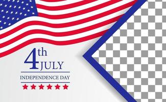 4 de julio plantilla de banner de cartel del día de la independencia americana vector