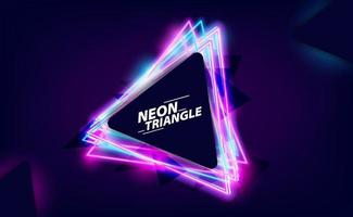 Neon triangle glow color background vector