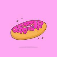 Cute donut cartoon illustration vector icon