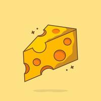 Ilustración de icono de vector de dibujos animados de queso