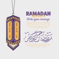 Hand drawn illustration of ramadan kareem or eid al fitr days greeting vector