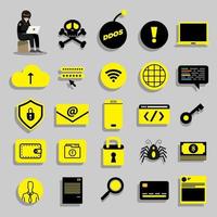 iconos de cyber hacker vector