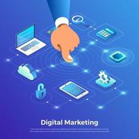 marketing digital isométrico vector