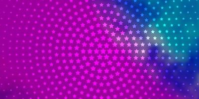 Fondo de vector de color rosa claro, azul con estrellas de colores.