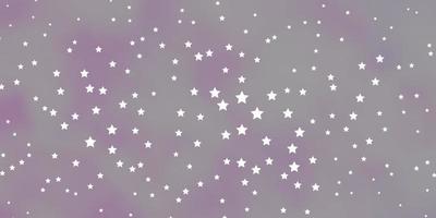 Dark Purple vector background with small and big stars.