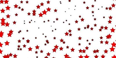 Dark Red vector template with neon stars.