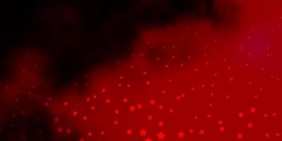 Dark Red vector background with small and big stars.