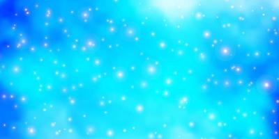 Dark BLUE vector background with colorful stars.