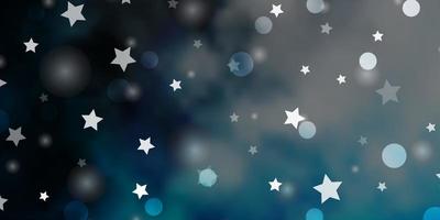 Light BLUE vector backdrop with circles, stars.