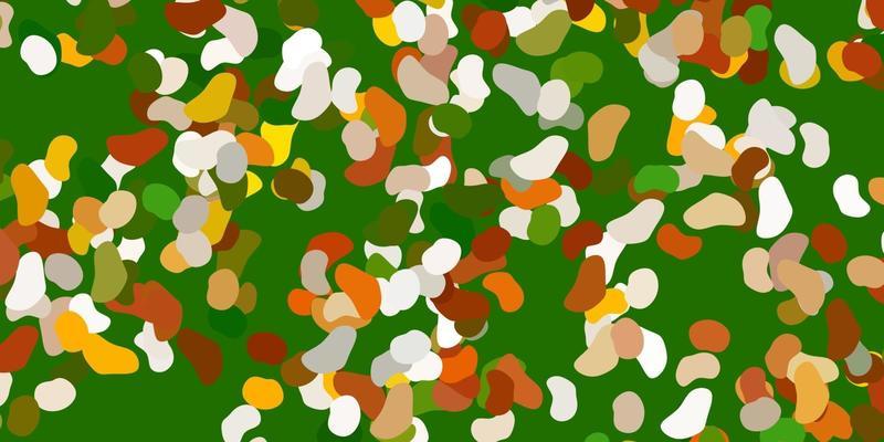 Light green, yellow vector pattern with abstract shapes.