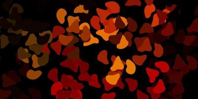 Dark orange vector background with random forms.