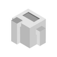Isometric Building On White Background vector