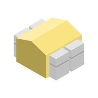 Isometric Building On White Background vector