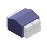 Isometric Building On White Background vector