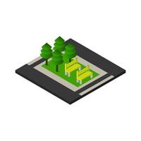 Isometric Park On White Background vector