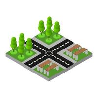 Isometric Park On White Background vector