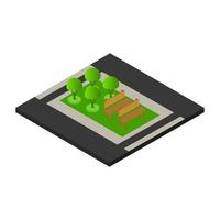 Isometric Park On White Background vector