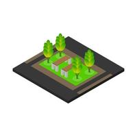 Isometric Park On White Background vector