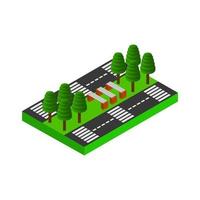Isometric Park On White Background vector