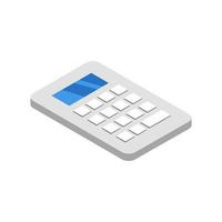 Isometric Calculator On White Background vector