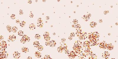 Light orange vector pattern with colored snowflakes.
