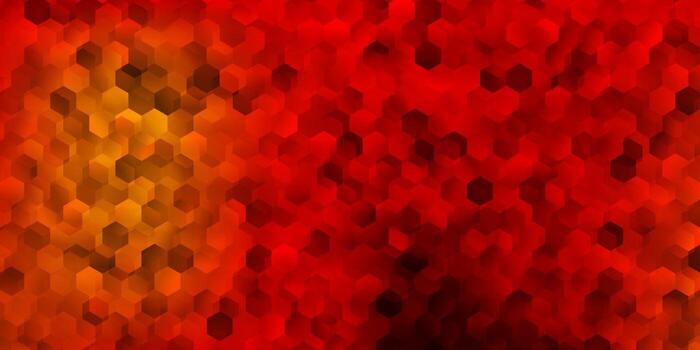 Light orange vector texture with colorful hexagons.