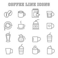 iconos de linea de cafe vector