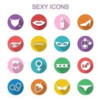 iconos de sombra larga sexy vector