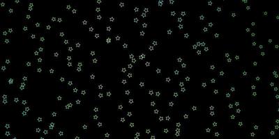 Dark Blue, Green vector texture with beautiful stars.