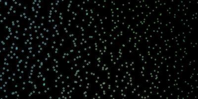 Dark Blue, Green vector background with colorful stars.