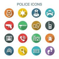 police long shadow icons vector