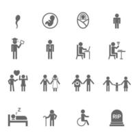 human life icons vector