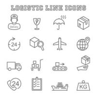 logistic line icons vector