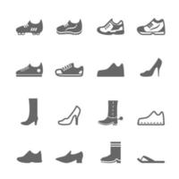 iconos de vector de zapato