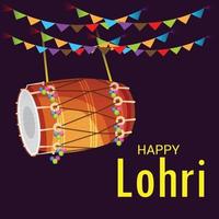 Vector illustration of a Background for Happy Lohri holiday Template for Punjabi Festival.