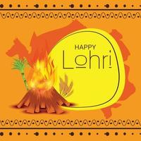 Vector illustration of a Background for Happy Lohri holiday Template for Punjabi Festival.