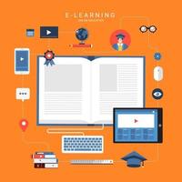 e-learning educación en línea vector