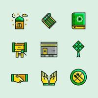 Ramadan Minimalist Icon Objects vector