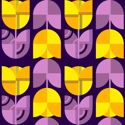 Abstract seamless pattern. Tulip flowers vector