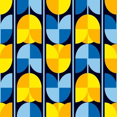 Abstract seamless pattern. Tulip flowers vector