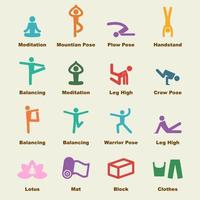 elementos de vector de yoga
