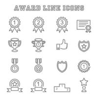 iconos de línea de premio vector