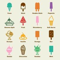 elementos de helado vector